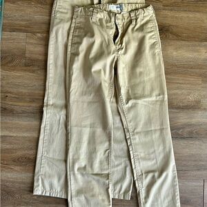 Old Navy Kids Khaki Casual Uniform Pants 16 Skinny with Adjustable Waist